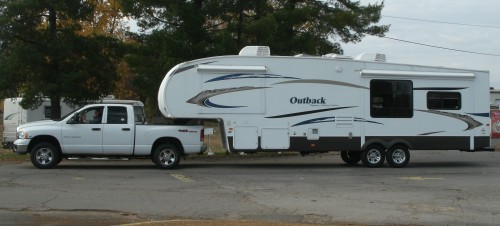 Our 5th Wheel Trailer and Tow Truck